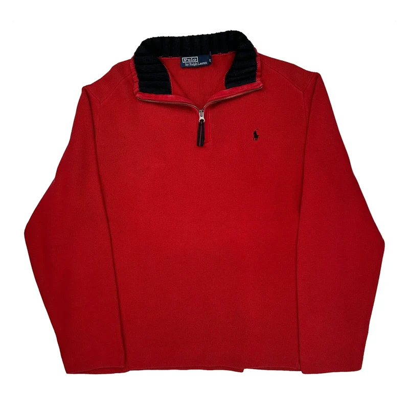 Polo By Ralph Lauren 1/4 Zip - XL Red Cotton