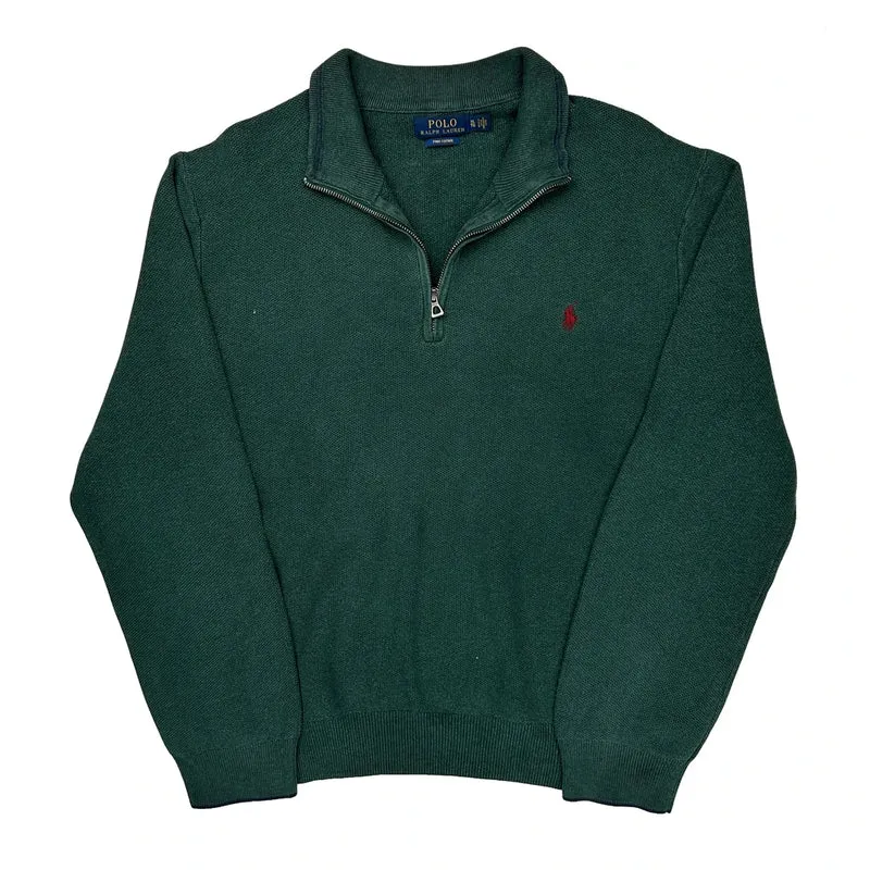 Polo By Ralph Lauren 1/4 Zip - XL Green Cotton