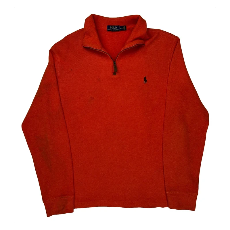 Polo By Ralph Lauren 1/4 Zip - Medium Red Cotton