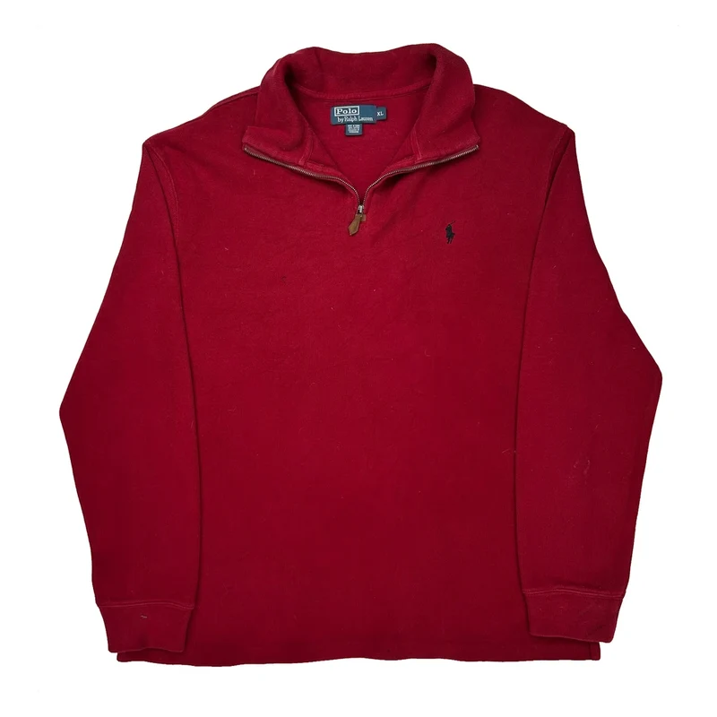 Polo By Ralph Lauren 1/4 Zip - XL Red Cotton