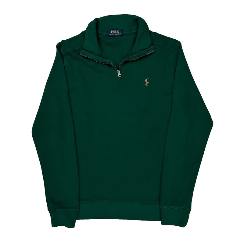 Polo By Ralph Lauren 1/4 Zip - Small Green Cotton