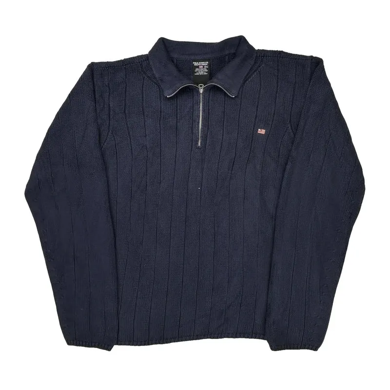 Ralph Lauren 1/4 Zip - 2XL Navy Cotton
