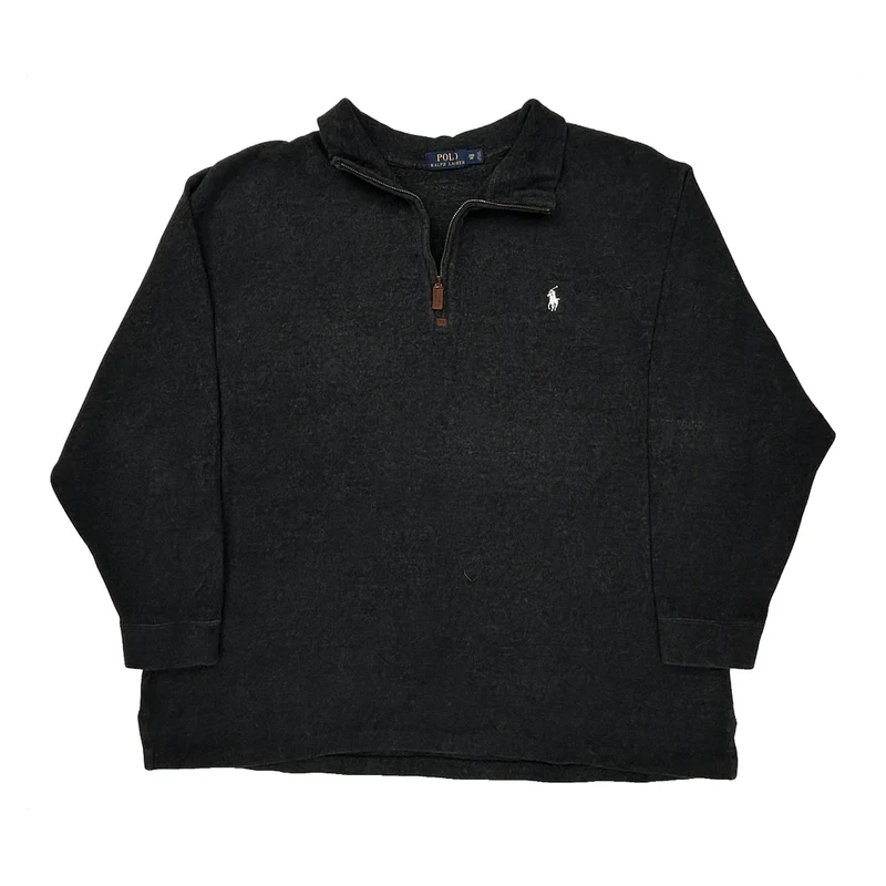 Polo By Ralph Lauren 1/4 Zip - 2XL Black Cotton