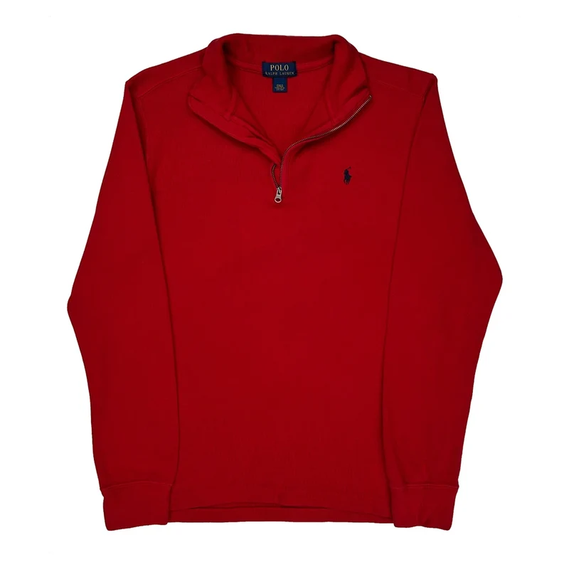 Polo By Ralph Lauren 1/4 Zip - Small Red Cotton