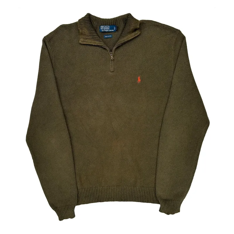 Polo By Ralph Lauren 1/4 Zip - XL Brown Cotton