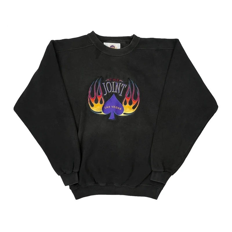 Las Vegas Hard Rock Cafe The Joint Graphic Sweatshirt - Medium Black Cotton Blend