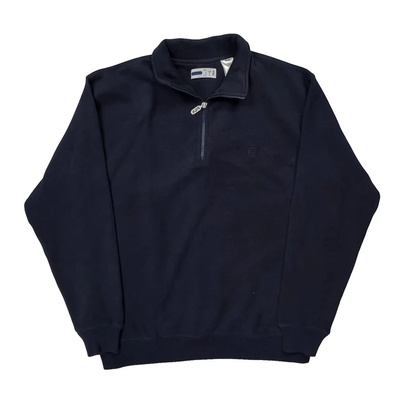 Fila 1/4 Zip - Large Navy Cotton