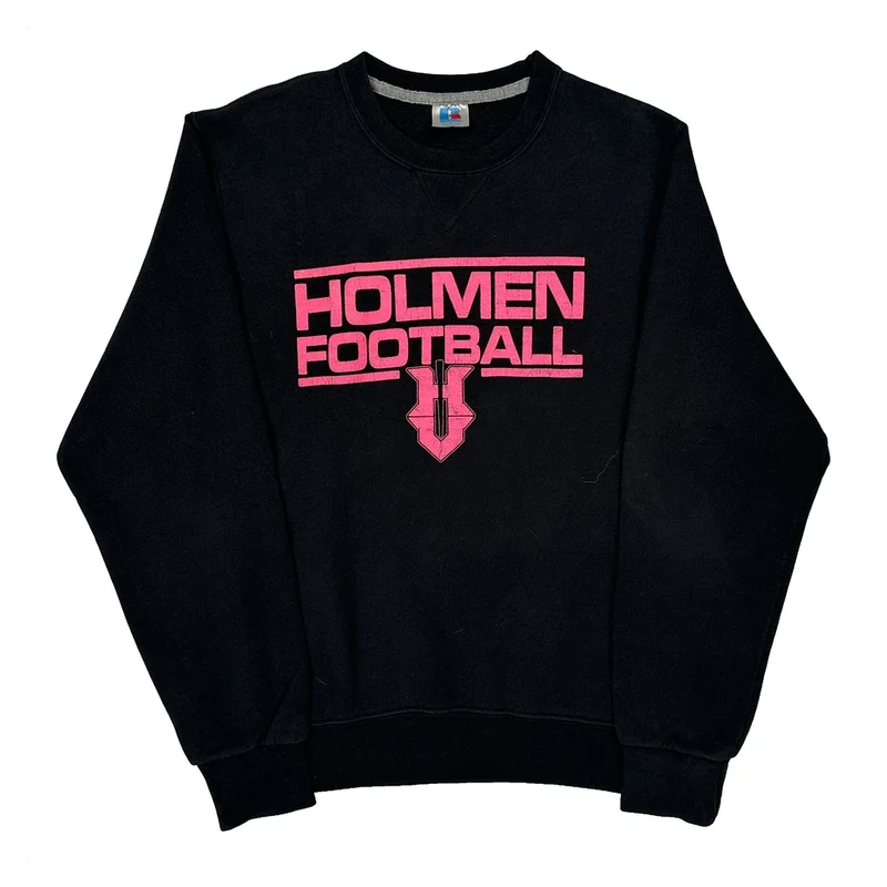Holmen Football Russell Athletic Sweatshirt - Medium Black Cotton