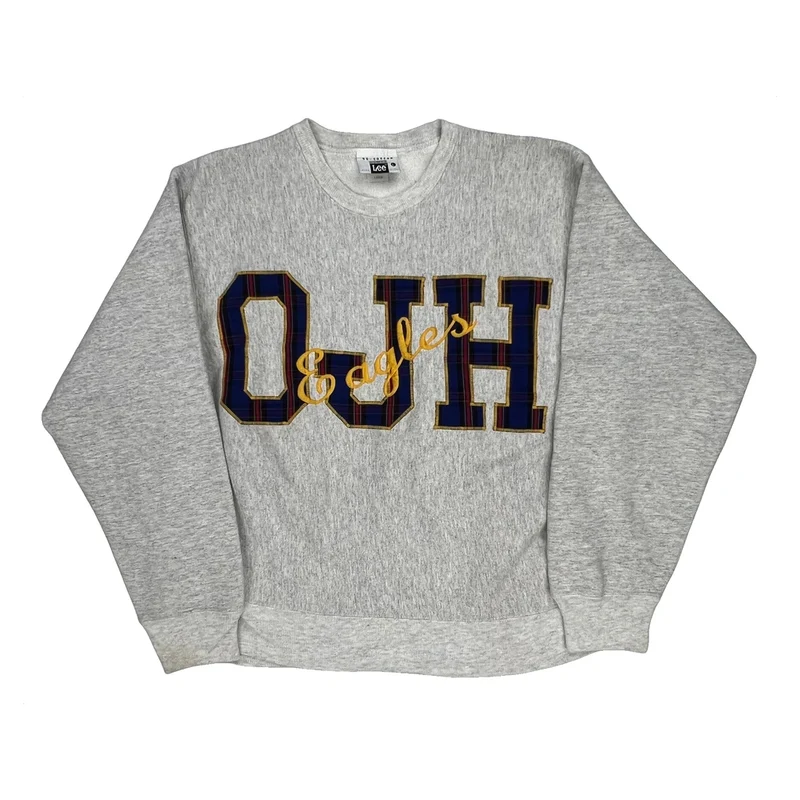 Made In USA Eagles Lee College Sweatshirt - Large Grey Cotton
