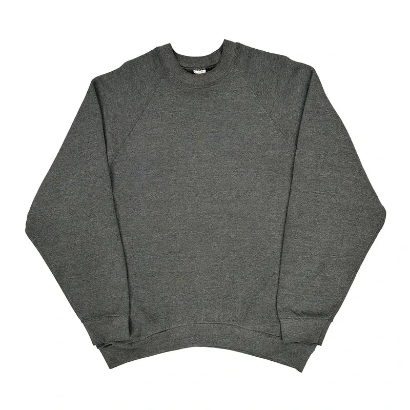 Made In USA 90S Blank Fruit Of The Loom Sweatshirt - XL Grey Cotton Blend