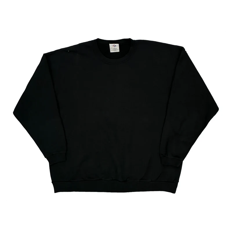 90S Blank Jerzees Sweatshirt - XL Black Cotton Blend
