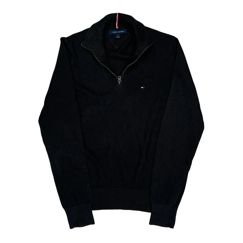Tommy Hilfiger 1/4 Zip - Medium Black Cotton