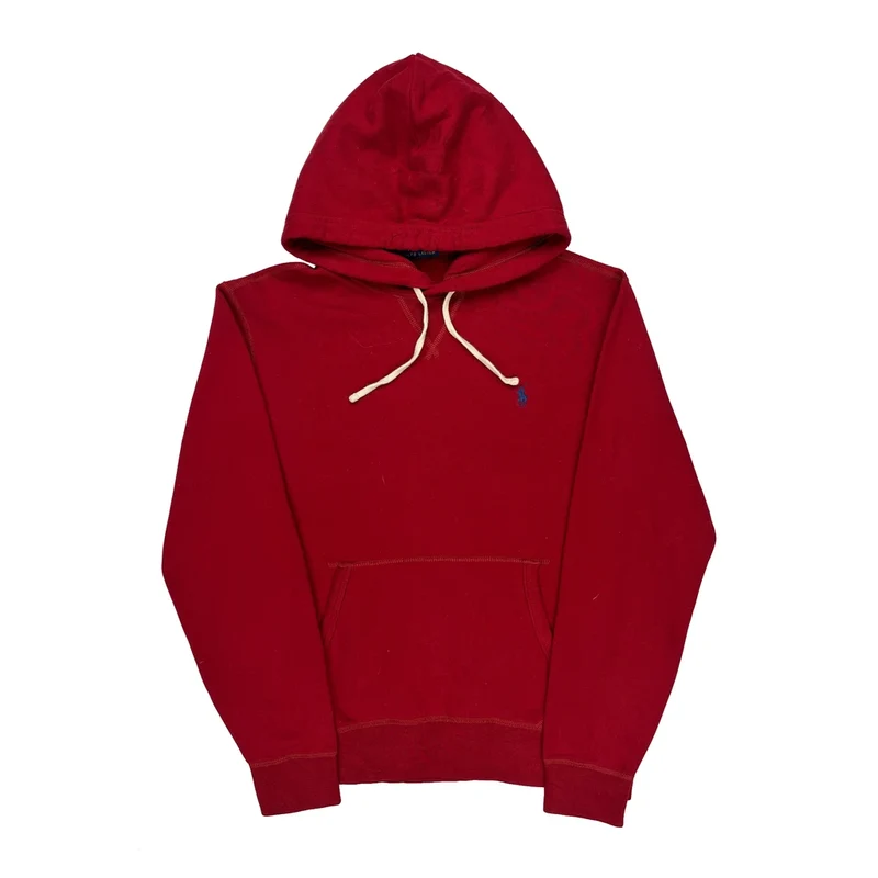 Polo By Ralph Lauren Hoodie - Medium Red Cotton