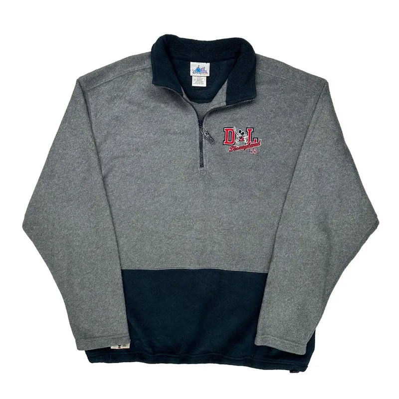 Disney Graphic 1/4 Zip - Medium Gray Polyester