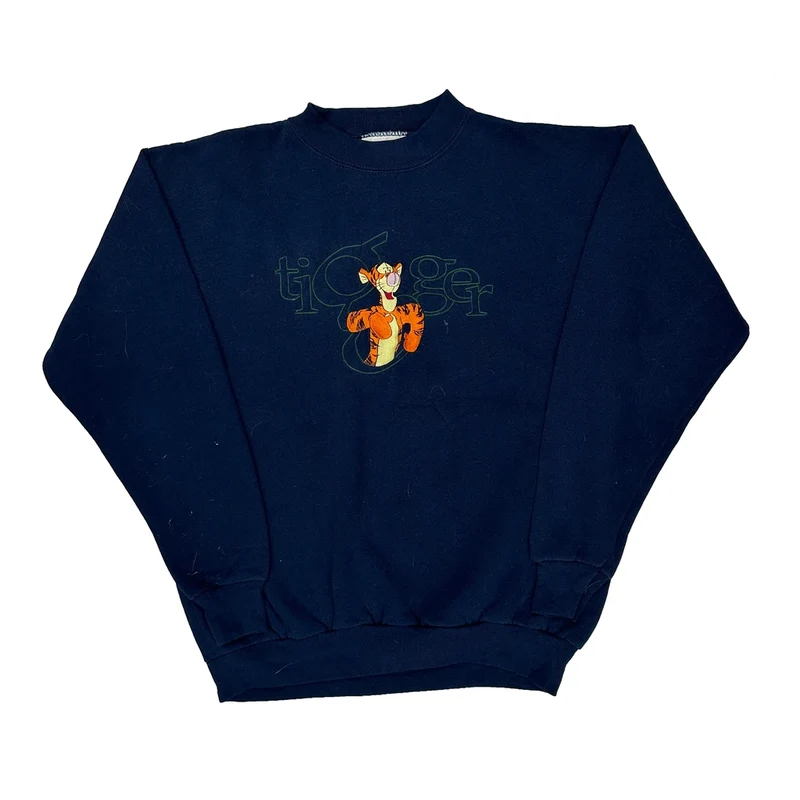 Disney Cartoon Sweatshirt - Medium Navy Cotton Blend