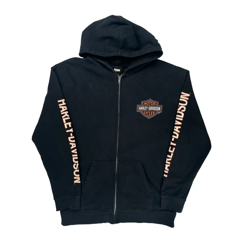 Chesapeake Harley Davidson Harley Davidson Graphic Hoodie - XL Black Cotton Blend
