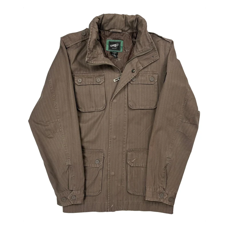 O''Neill Pinstripe Jacket - Large Brown Cotton