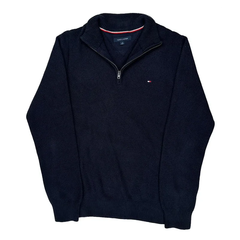 Tommy Hilfiger 1/4 Zip - Large Navy Cotton