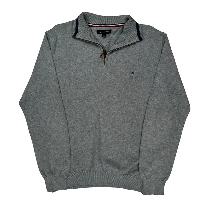 Tommy Hilfiger 1/4 Zip - Large Gray Cotton