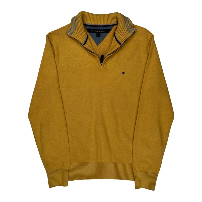 Tommy Hilfiger 1/4 Zip - Medium Yellow Cotton