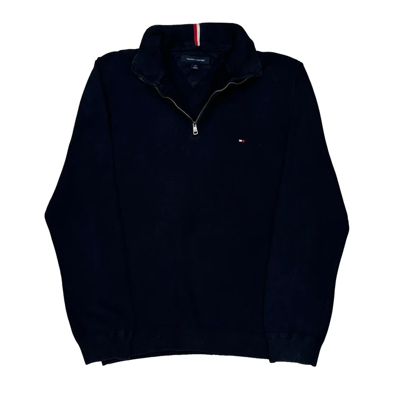 Tommy Hilfiger 1/4 Zip - Large Navy Cotton