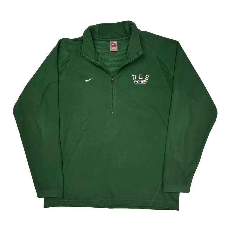 Nike 1/4 Zip - XL Green Polyester