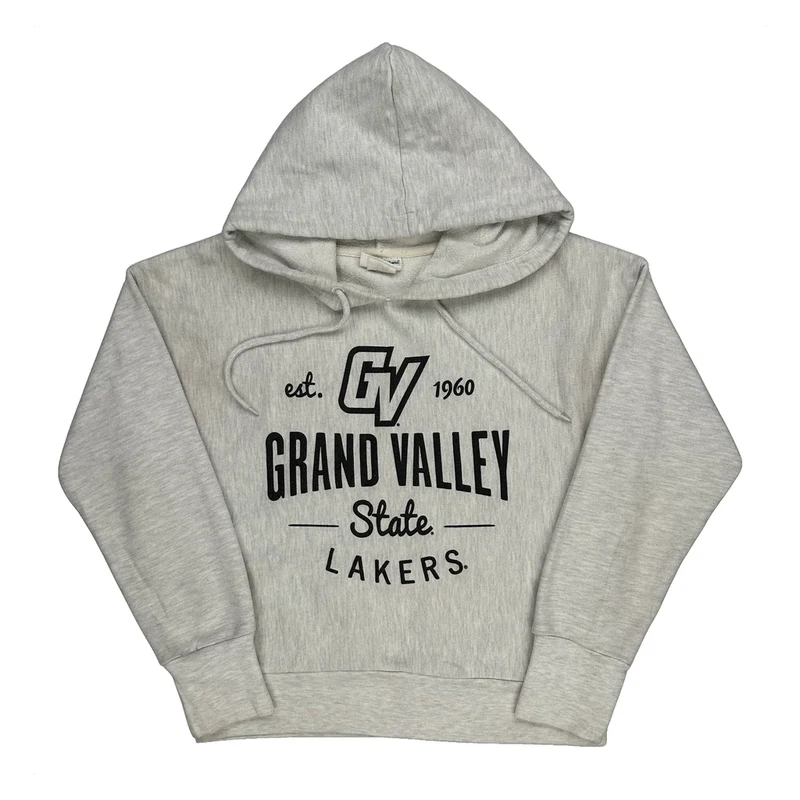 Grand Valley State Lakers Champion College Hoodie - Medium Grey Cotton Blend