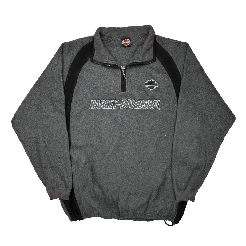 Janesville, Wi Harley Davidson 1/4 Zip - 2XL Grey Polyester