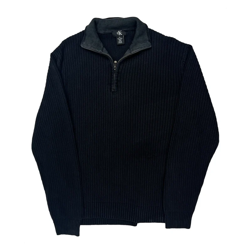 Calvin Klein 1/4 Zip - XL Black Cotton