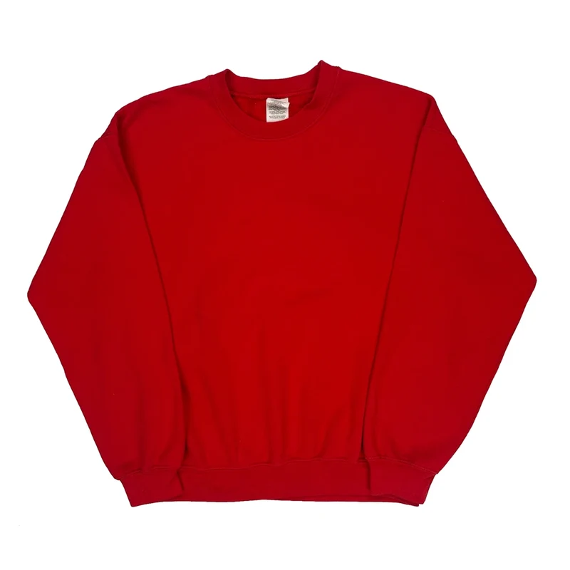 90S Blank Gildan Sweatshirt - Medium Red Cotton Blend