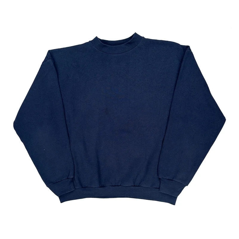 90S Blank Tultex Sweatshirt - Large Blue Cotton Blend