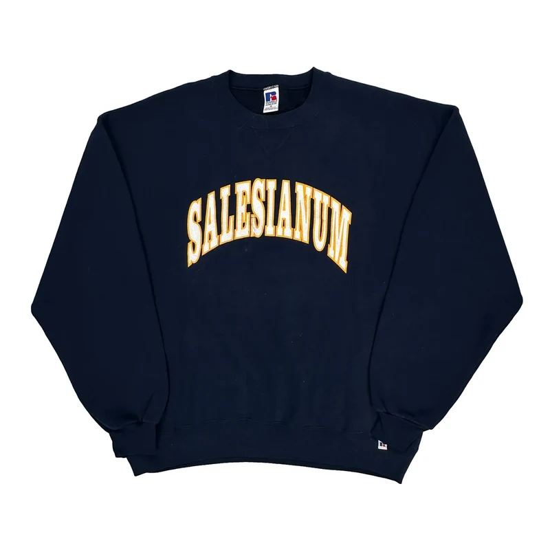 Made In USA Russell Athletic Salesianum Sweatshirt - XL Navy Cotton
