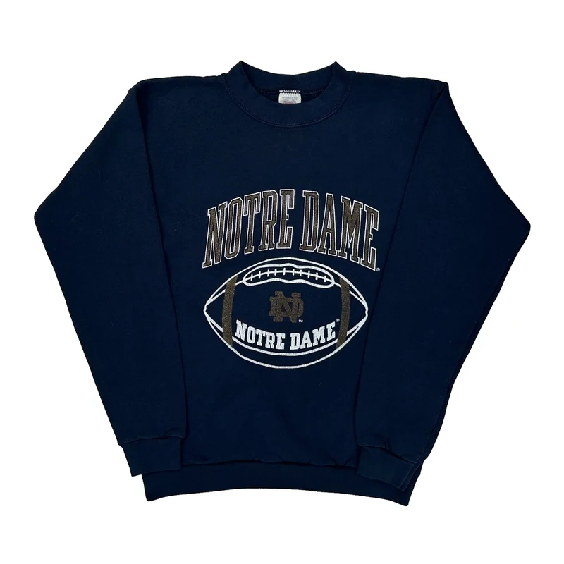 Age 18-20 Logo 7 Notre Dame Sweatshirt - XL Navy Cotton