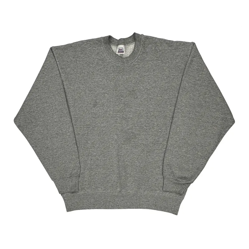 Made In USA 90S Blank Bvd Sweatshirt - XL Grey Cotton Blend