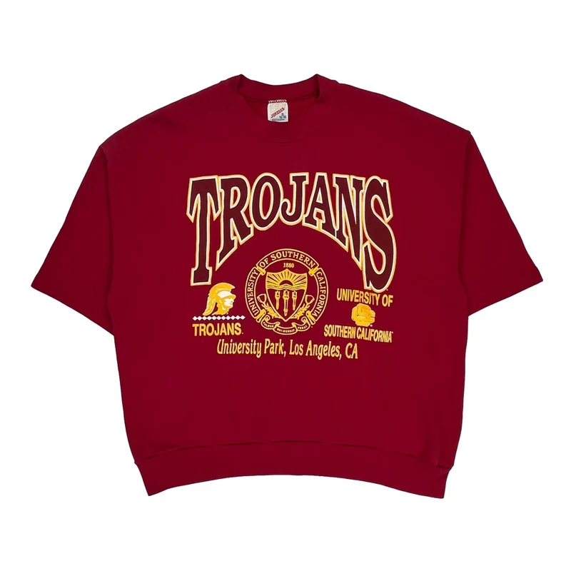 University Of Southern California Trojans Jerzees College Sweatshirt - XL Red Cotton