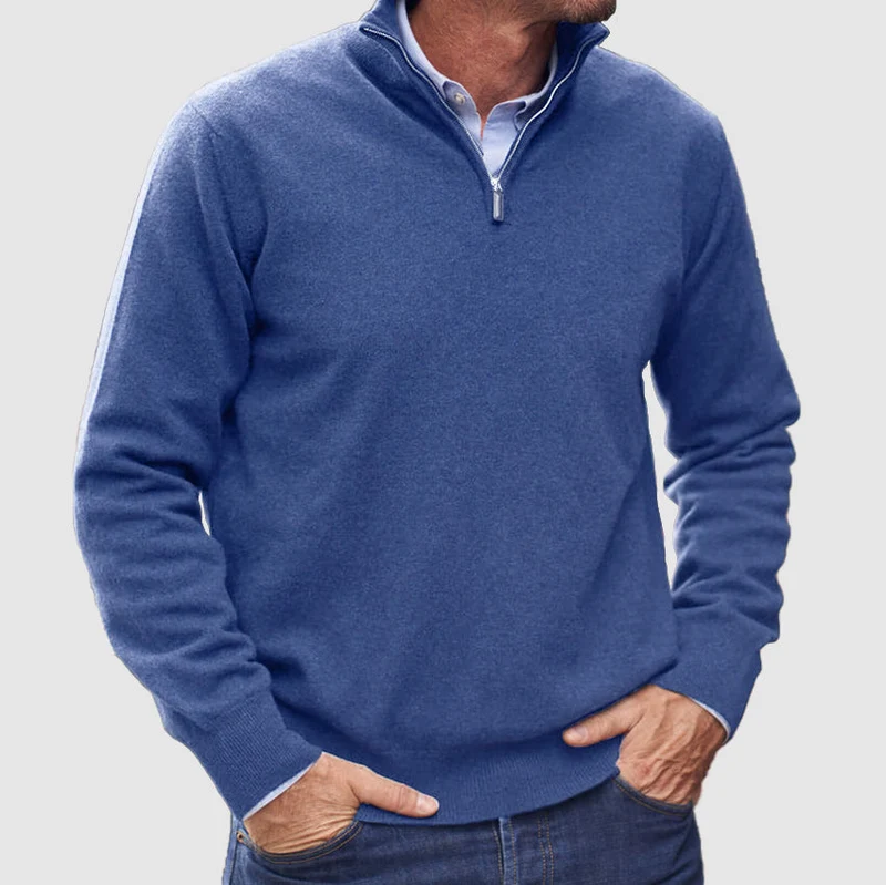 Heren Pullover Trui met Halve Rits – Stijlvol & Comfortabel