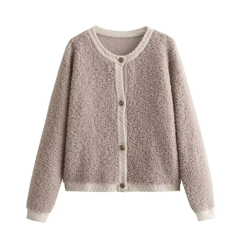 Trendy Dames Overshirt in Teddy-Stijl