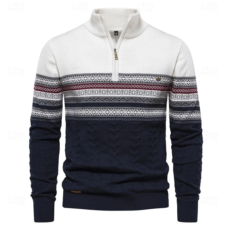 Heren Trui Met Halve Rits En Slim Fit