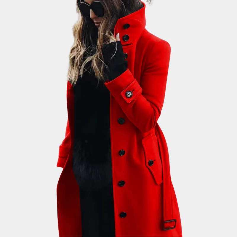 Elegante trenchcoat dames Hoge kraag en moderne look
