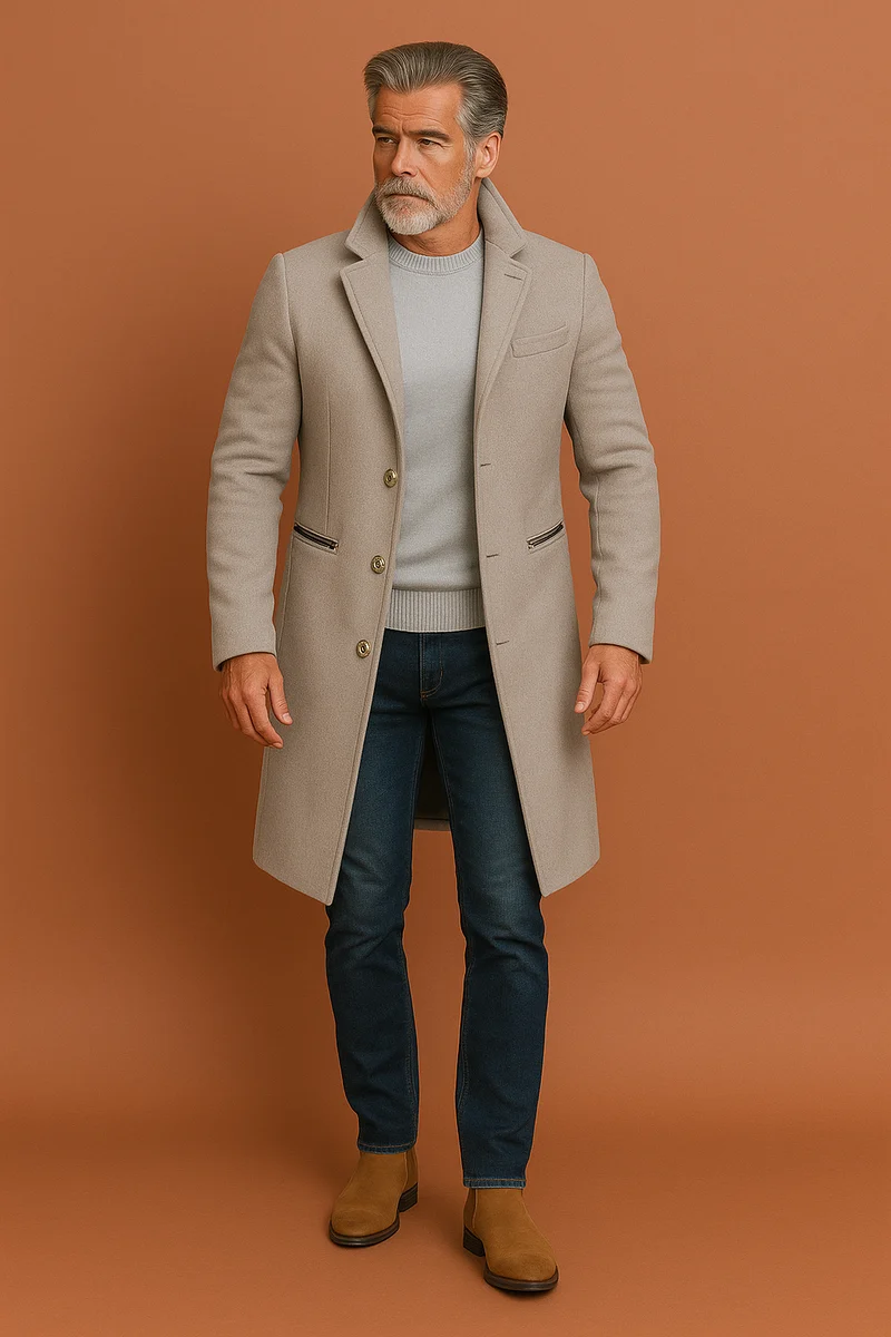 Heren Luxe Trenchcoat: Stijlvol & Tijdloos voor Elke Gelegenheid