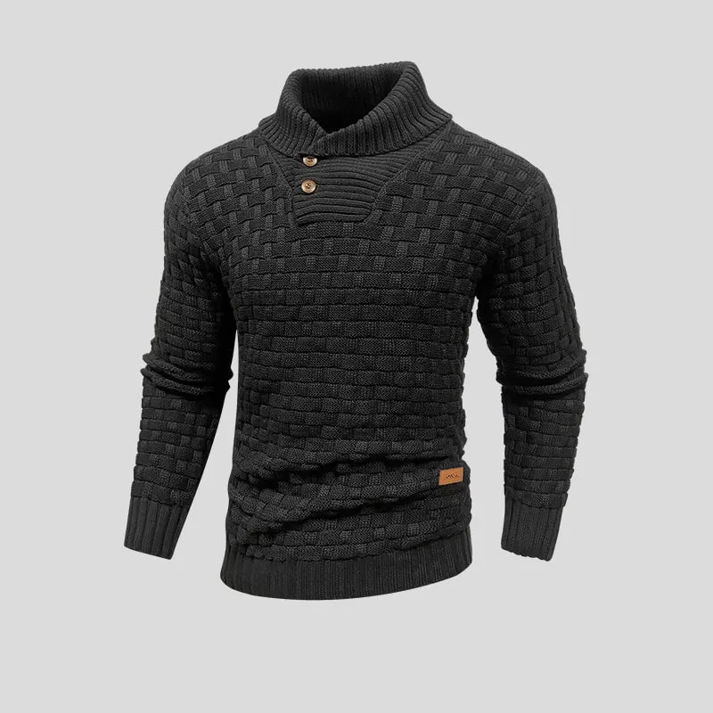 Heren Gebreide Trui met Stijlvolle Knoopdetails