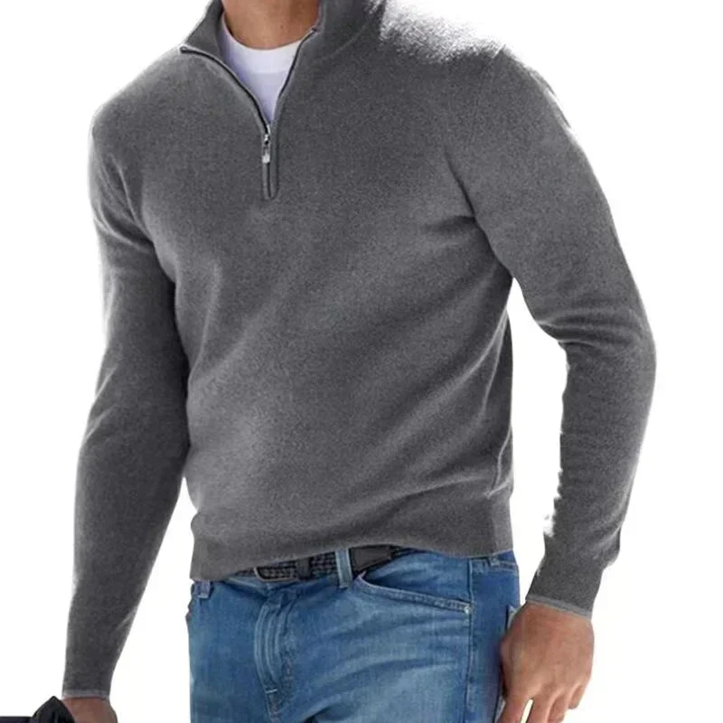Heren Pullover Trui met Halve Rits