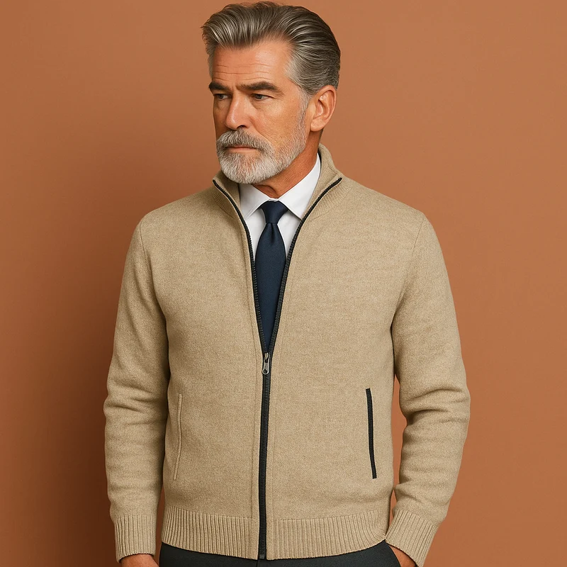 Heren Vest met Rits en Hoge Kraag | Comfort & Stijl
