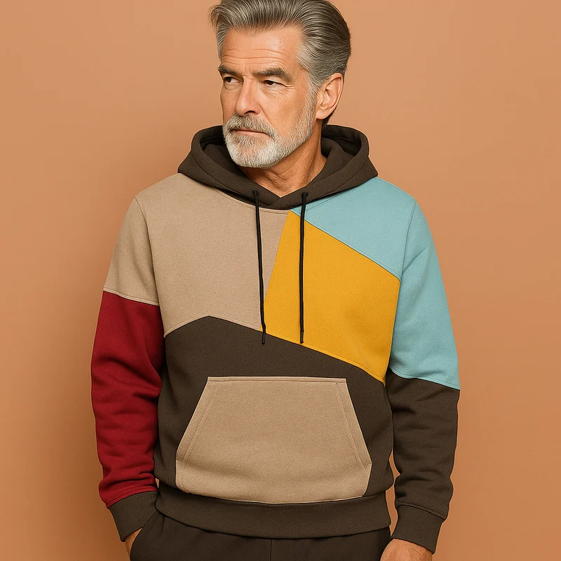 Comfortabele Heren Hoodie met Stijlvol Kleurcontrast - Perfect voor Elke Dag