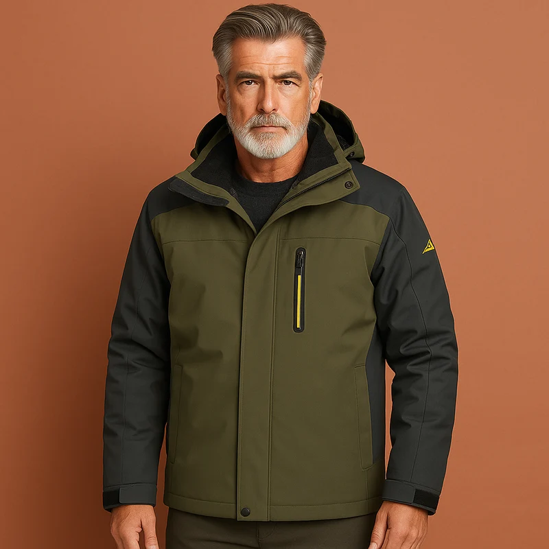 Heren Warme Waterdichte Outdoorjas met Capuchon