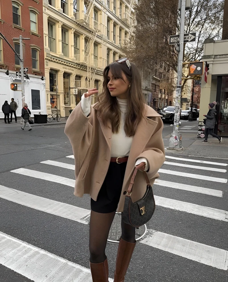 Dames Oversized Wolmix Jas - Trendy & Comfortabel