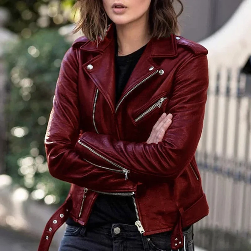Dames Bikerjas - Vintage Look met Regenboogaccenten