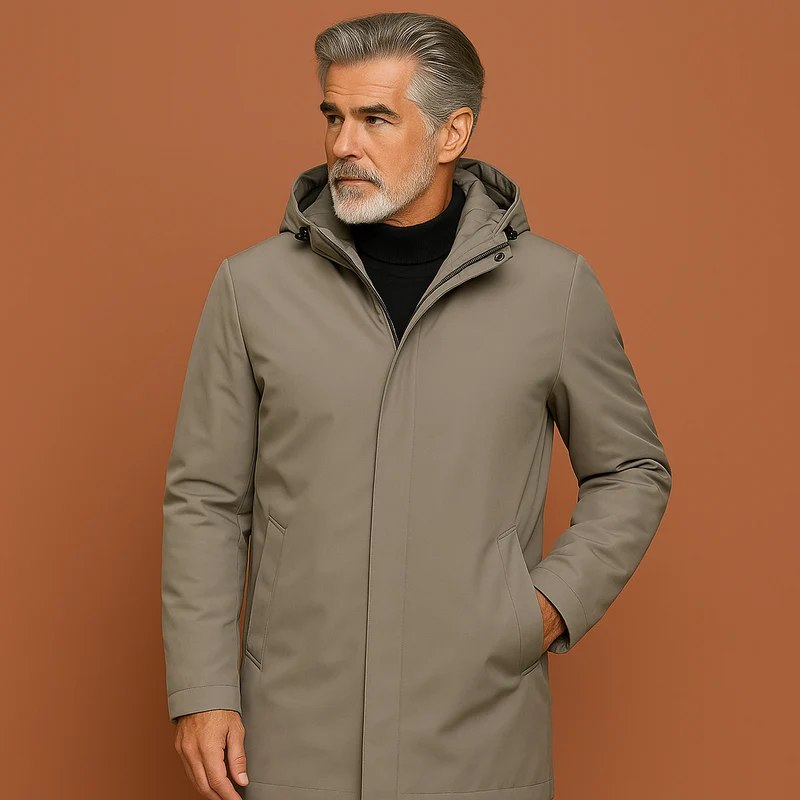 Heren Elegante Winterjas met Afneembare Capuchon