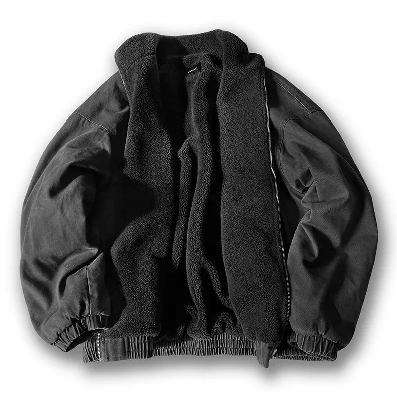 Unisex Vintage Fleece Jas – Warme Streetwear Winterjas