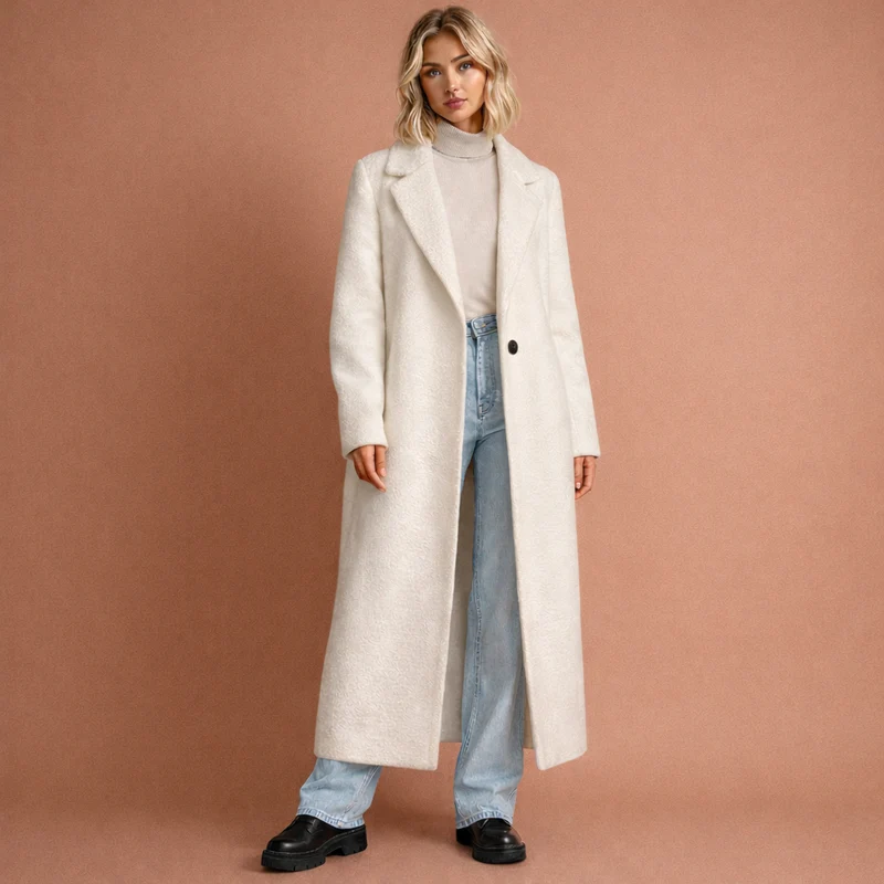 Dames Oversized Mantel - Elegante Lange Jas voor Herfst & Winter